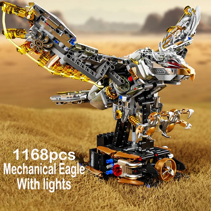 

1168PCS Create MOC Technical Mechanical Eagle Building Blocks Model Children's Semi-mechanical Science DIY Toys for Kid Gifts