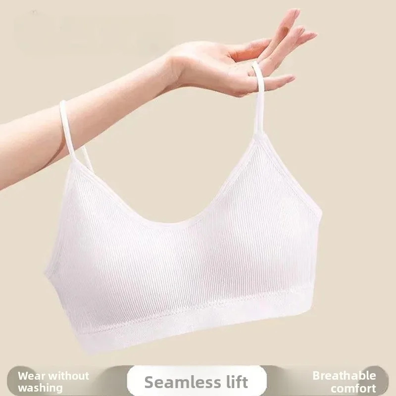 Disposable Pure Cotton Bra Women's Traveling Portable Underwear No Wash Bra Lingerie for Business Trips Daily Wear