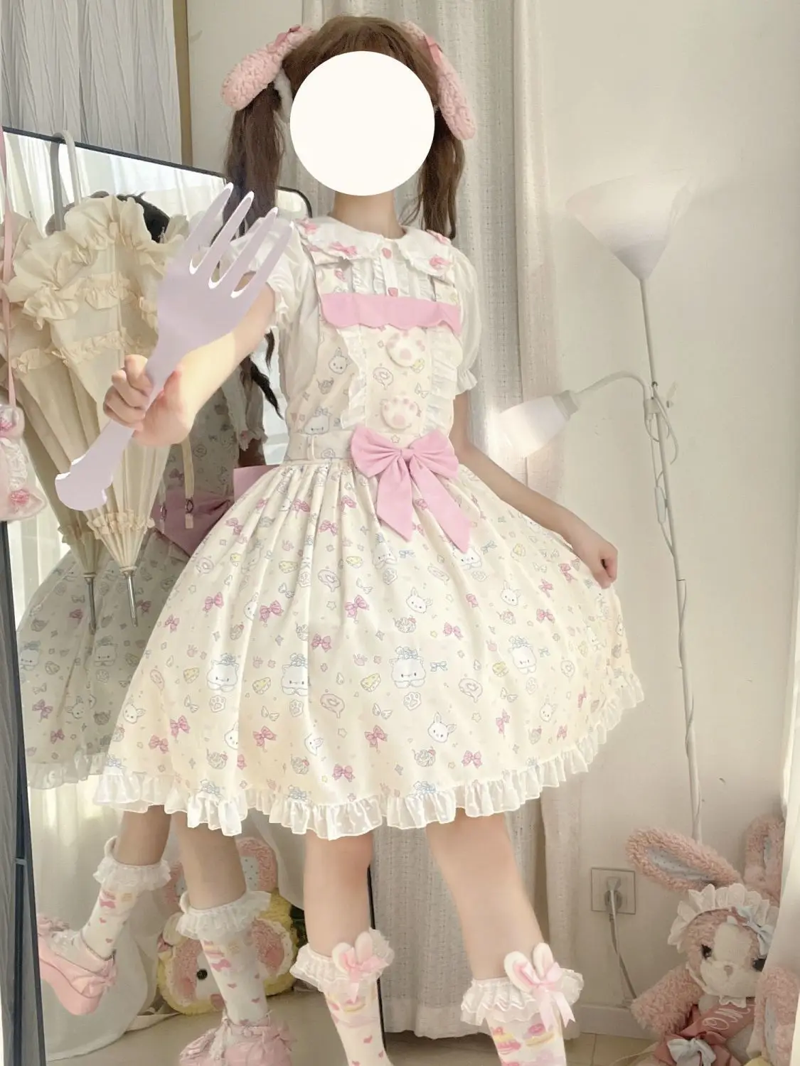 كولفيل لوليتا الأصلية [كاندي مواء] تنورة بحزام لطيف حلوة متعددة الاستخدامات لوليتا