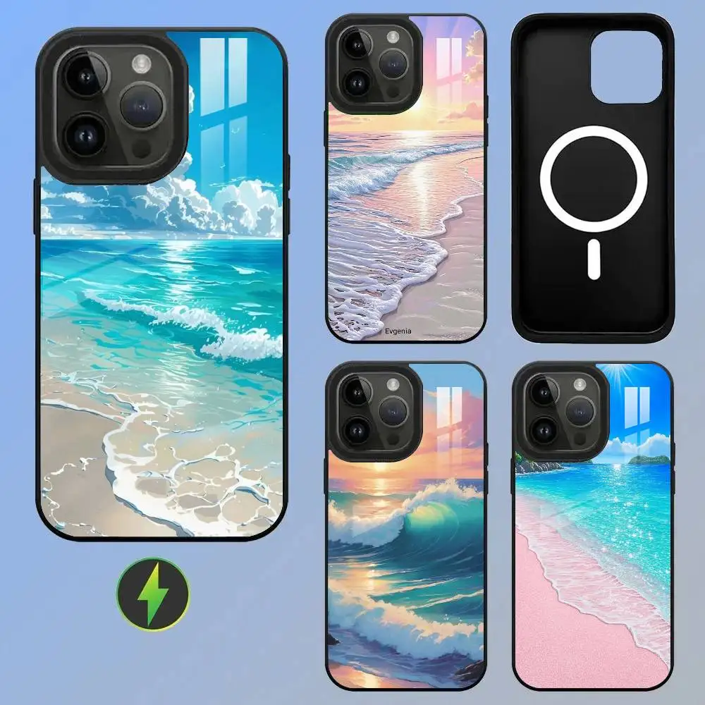 

Anime Scenery Wireless Charging Glass Texture Printed Phone Case For iPhone 11/12/13/14/15/16/17 Plus, Pro, Pro Max & Air