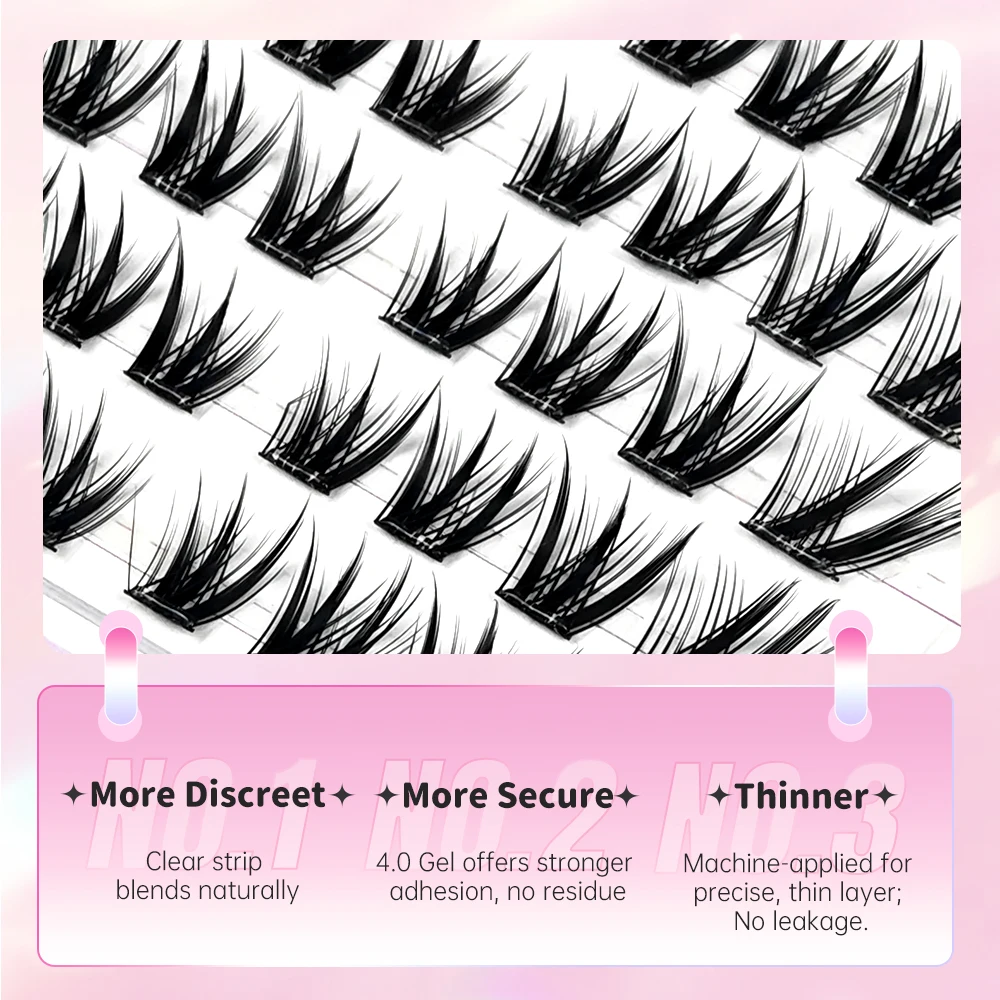 10 rijen Fox-stijl Vliegende Clusters Valse Wimper Natuurlijke Zachte Anime DIY Cluster Wimpers Individuele Wimpers Groothandel Make-up