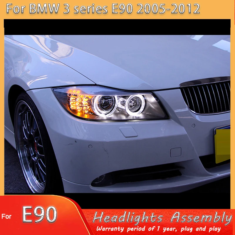 Car lights for BMW 3series E90 LED Headlight 2005-2012 Headlights  318i DRL Turn Signal High Beam Angel Eye Projector Lens
