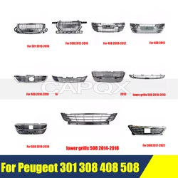 Front Bumper Grill Mask For Peugeot 301 308 408 508 Radiator Chrome Grille Medium Net Racing Grills Auto Grille