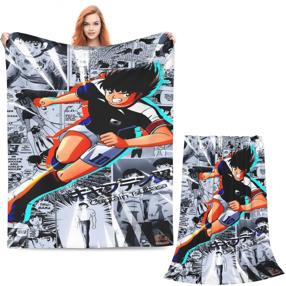 Captains Tsubasas Japan Football Anime Blanket Soft Warm Flannel Throw Blanket Bedding for  Living room Picnic Travel Home Sofa
