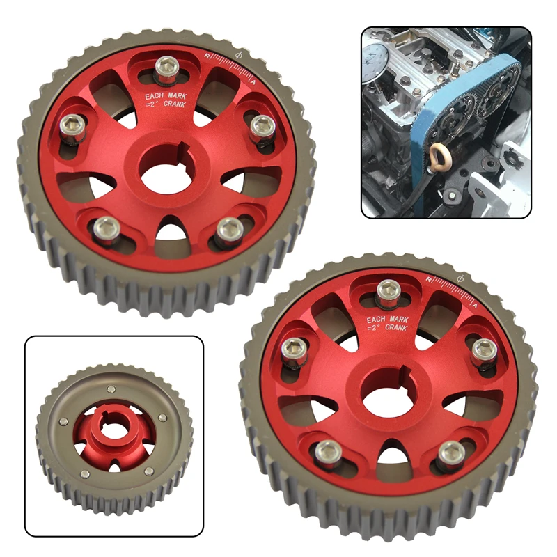2pcs Adjustable Cam Gears Fit for Honda Accord SiR-T Prelude Base, Type SH 97-01 Prelude Si VTEC 93-96 H22 DOHC VTEC