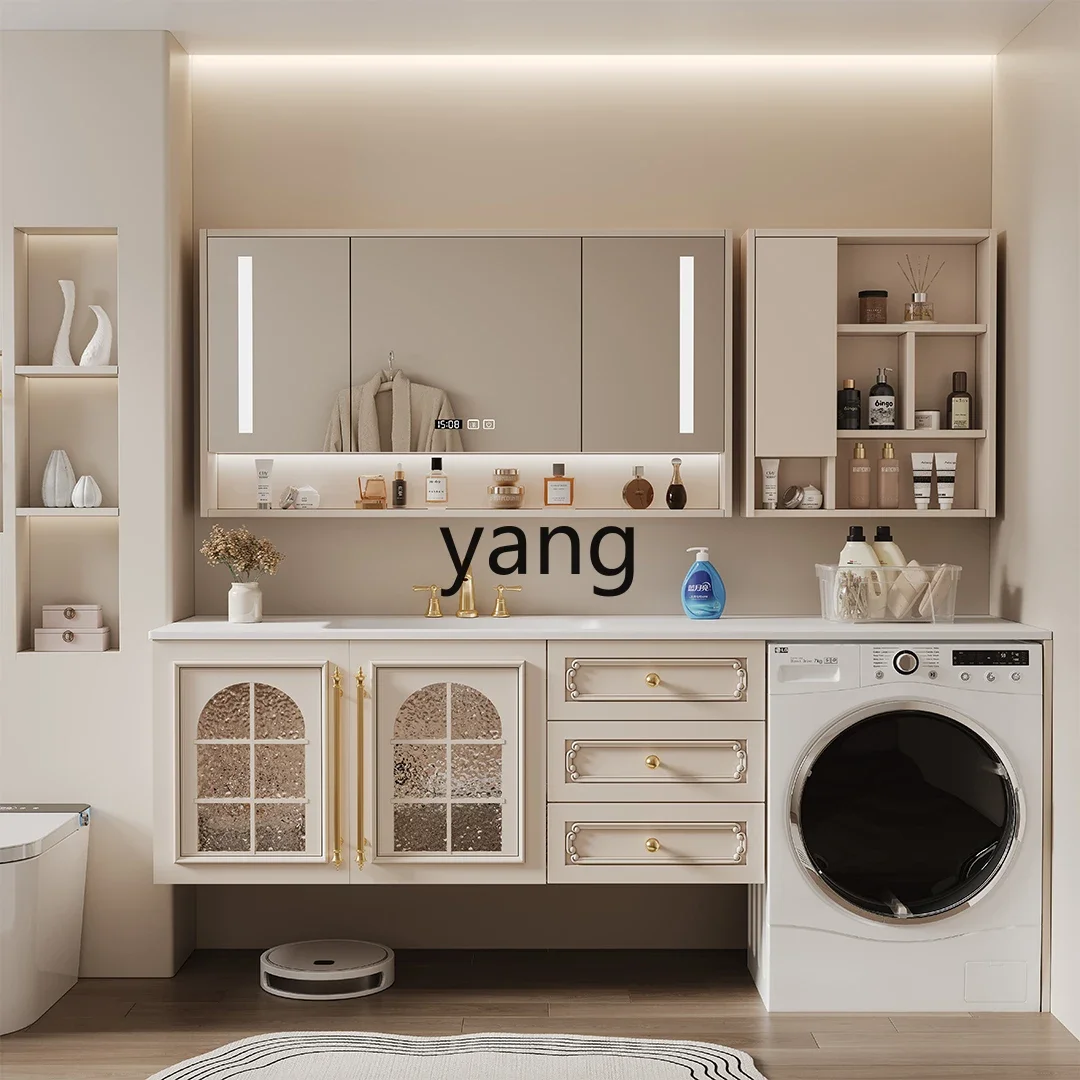 

LMM rock slab hot bending integrated basin bathroom cabinet balcony washing machine wash basin integrated