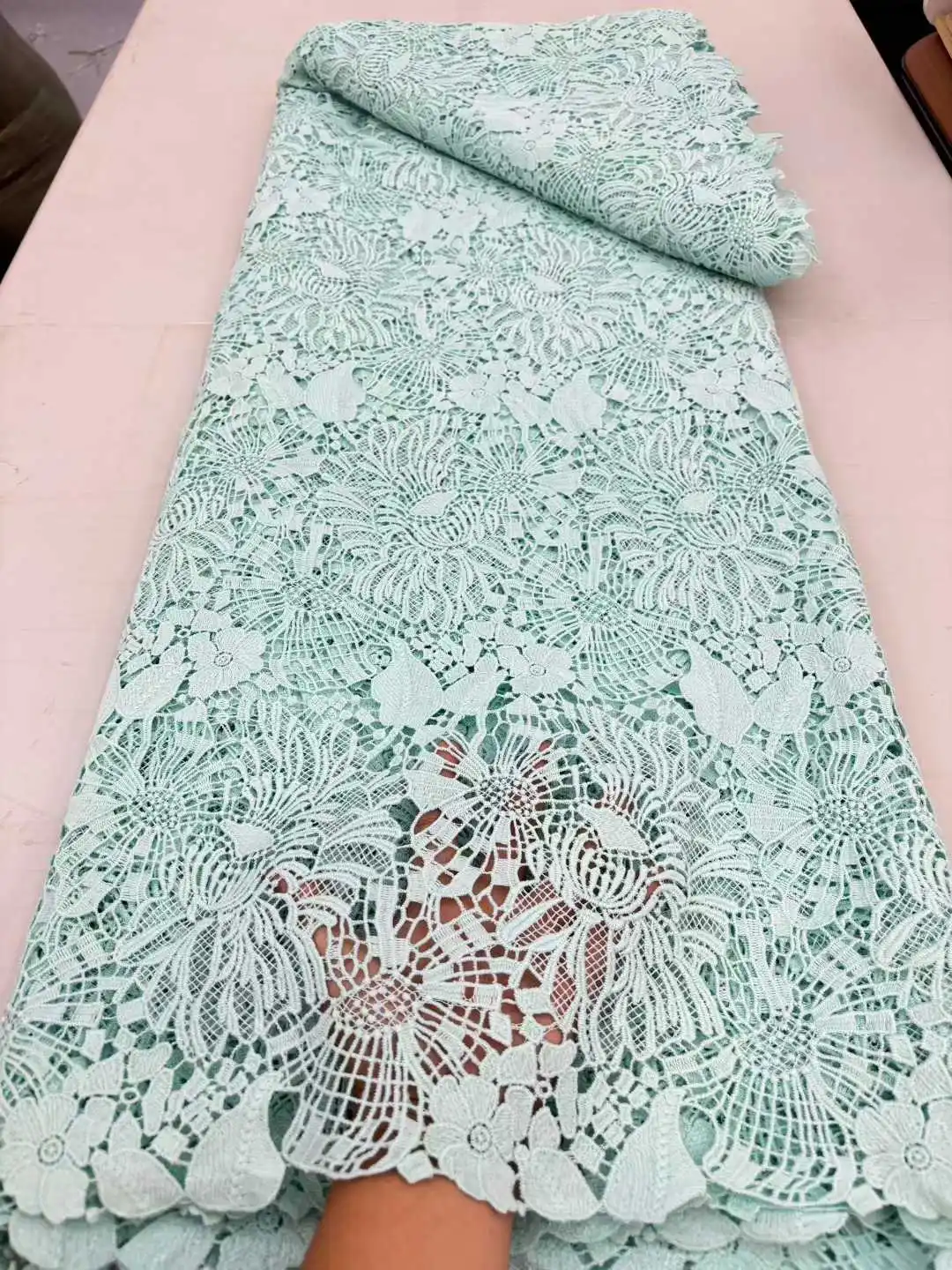 

African Velvet Lace Fabric 2025 Nigerian Lace 5 Yards French Velvet Lace Fabric For Party Wedding Dress Sewing