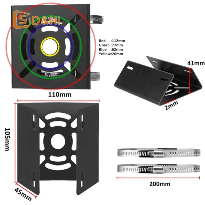 1 Set Universal Joint Pole Column Holding Monitoring Bracket Camcorder Back Stand Iron Hoop Plate Street Light Pole Mount Holder