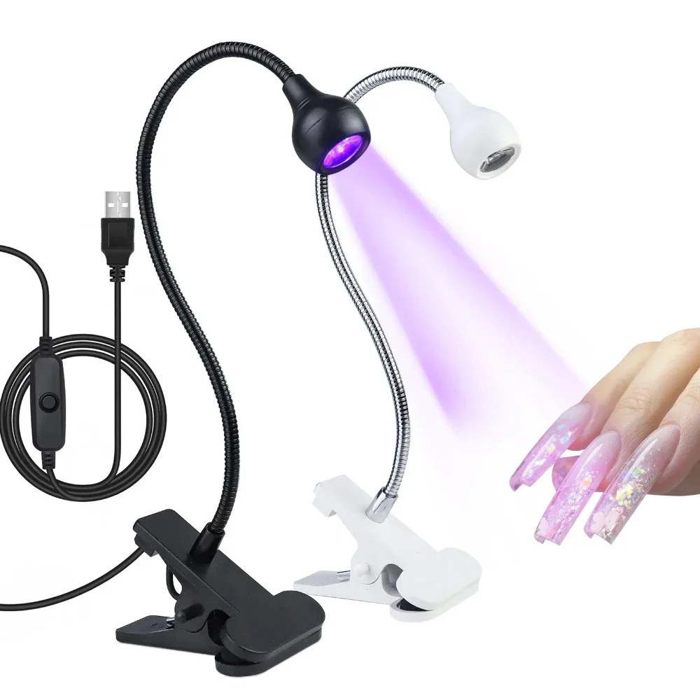 Nail Lights Dryer UV Led Lamp Ultraviolet Flexible Clip-On Desk Mini USB UV Gel Curing Desk Lamp Manicure Pedicure Salon Tools