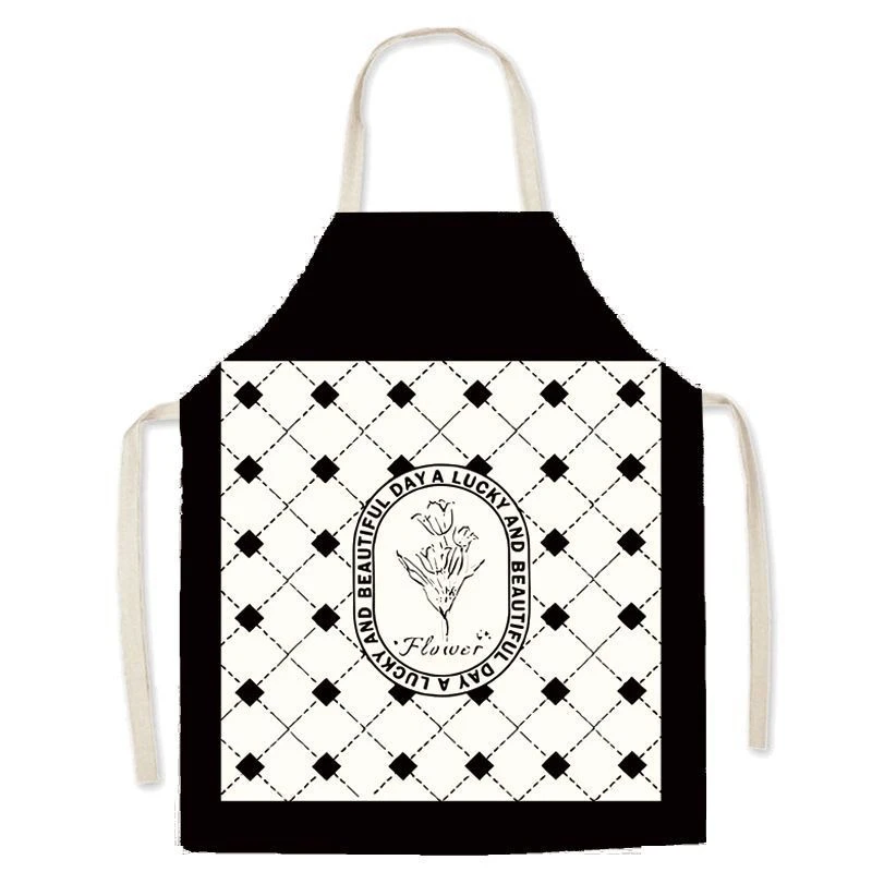 

Нагрудник для приготовления пищи, мультяшная иллюстрация, льняной фартук без рукавов, домашняя кухня, маникюрный салон, флорист, рабочая одежда