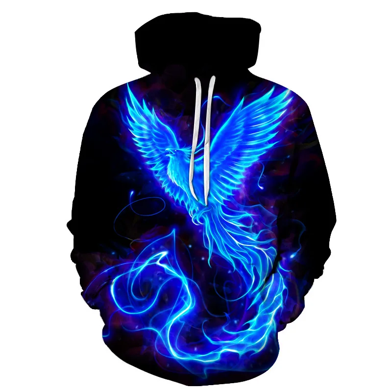 

Men's hoodie 3D digital print Flame Phoenix Pullover hoodie sweatshirt