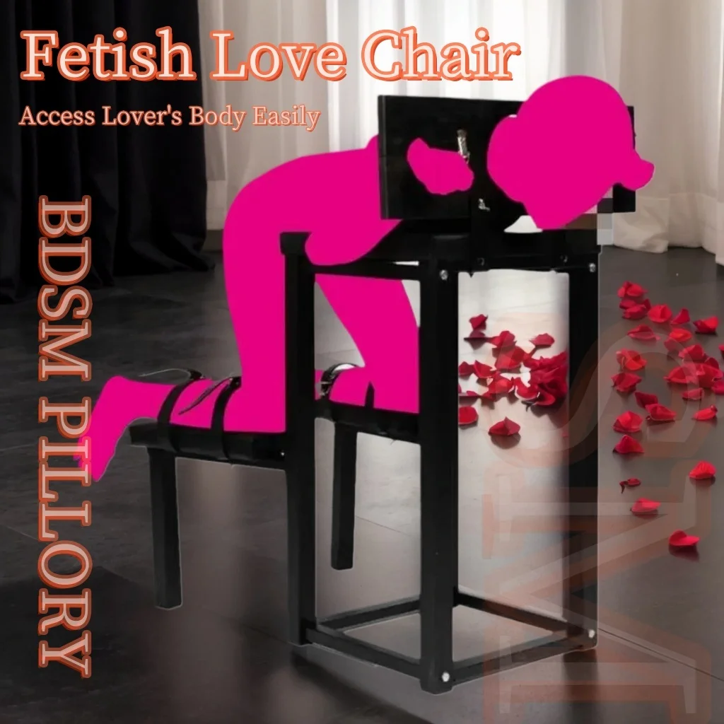 Fetish Love Spanking Chair BDSM Bondage Dog Pillory Training Tools Handcuffs Collar Sex Toys for Women Men Adults Games Couples