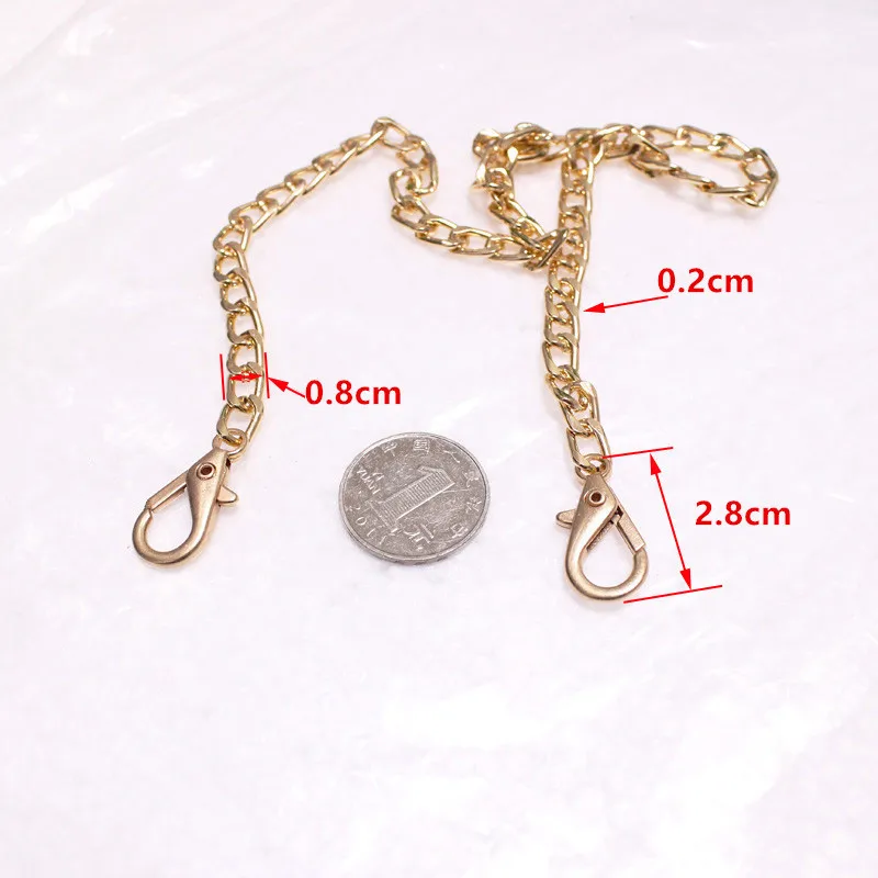 Gold/Silver/Gun Black 8mm Metal Replacement Purse Chain Shoulder Crossbody Bag Strap for Small Mini Handbag Steel Bag Chains