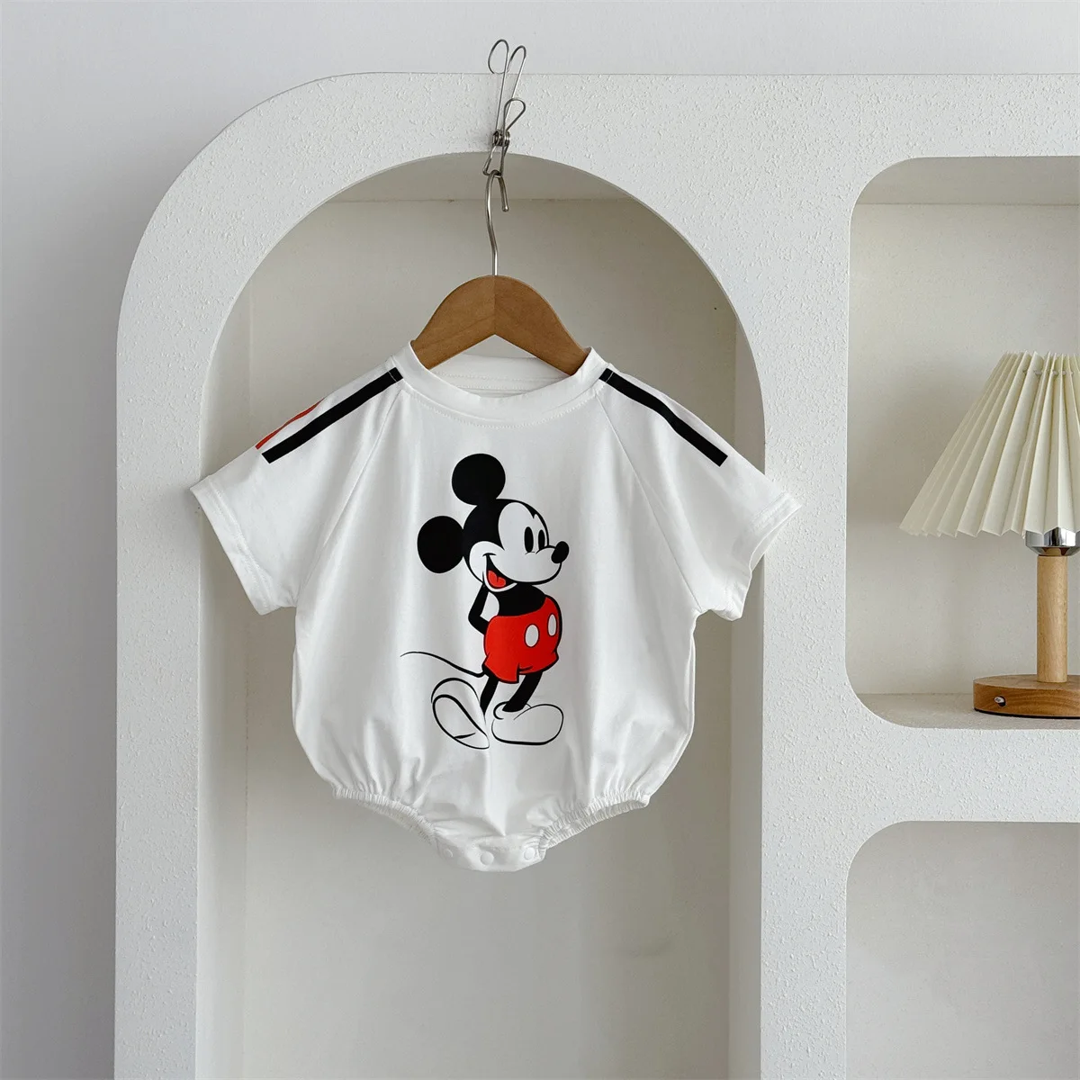Disney Newborn Baby Boys Rompers+Socks 2pcs Set Cartoon Mickey Mouse Dog Print Girl Cotton Clothes Jumpsuit Infant Bodysuit 0-2T
