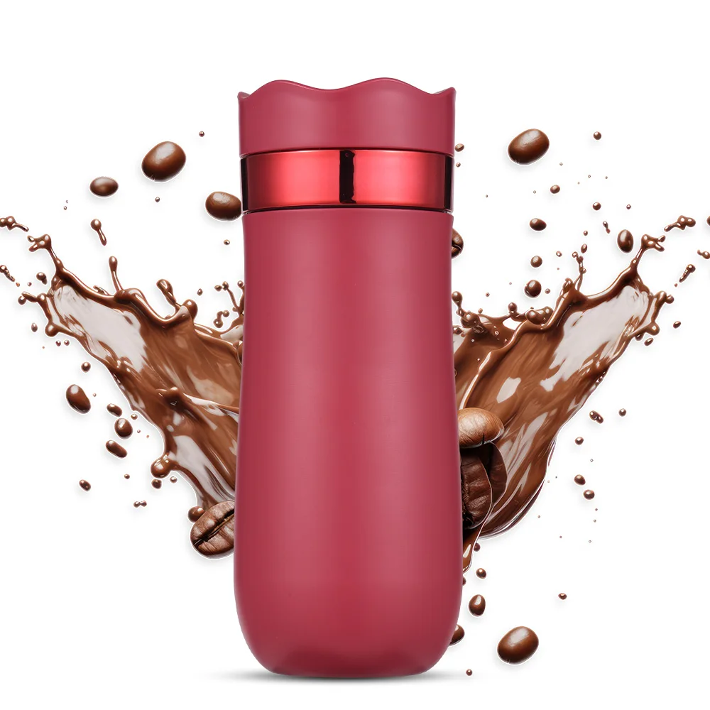 Portable French Press Travel Mug 320ml/11oz Stainless Steel Double Wall Insulated Coffee Maker for Ground Coffee and Tea Leaves