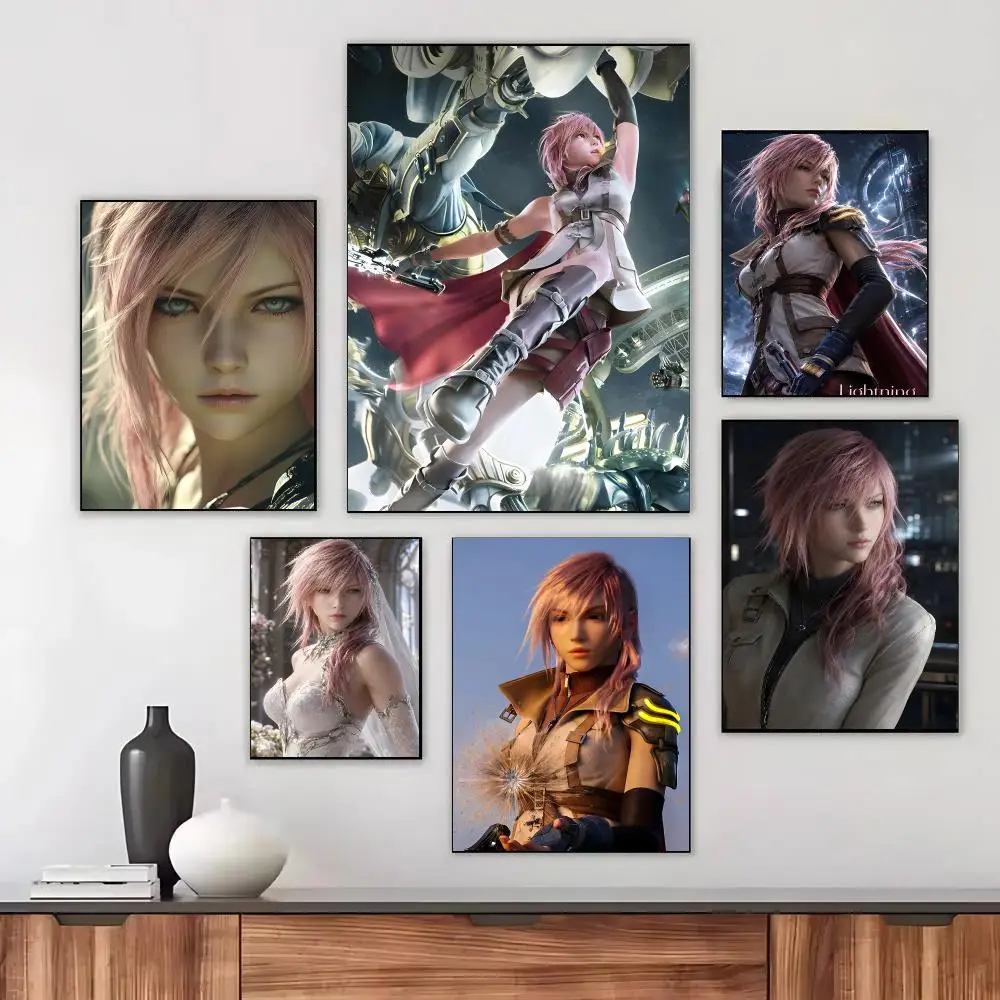 Final Fantasy Lightning Poster Modern Aesthetic Wall Art Print Minimalist Bedroom Living Room Home Decor Gift
