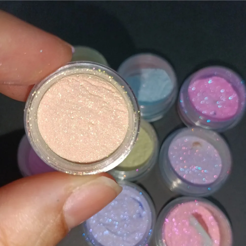 1Box Moonlight Chrome Nail Powder Metallic Mirror Effect Aurora Chameleon Pigment Holographic Iridescent Dust Rubbing on Nails #