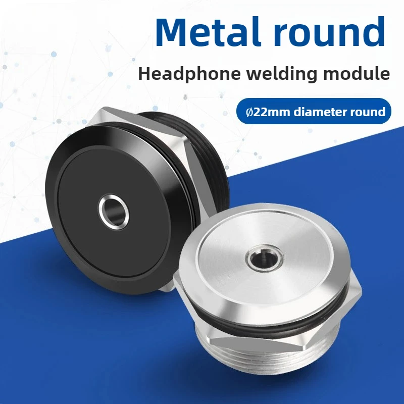1PC Metal Round C 3.5 Headphone Welded Audio Module 3.5 Audio socket Dual audio headphone accessories are solderless