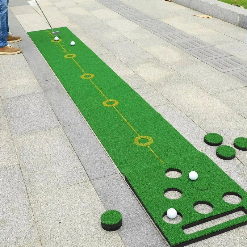 Portable Indoor/Outdoor Golf Game Set Reality  Green Fun Tailgate Game Training Putter