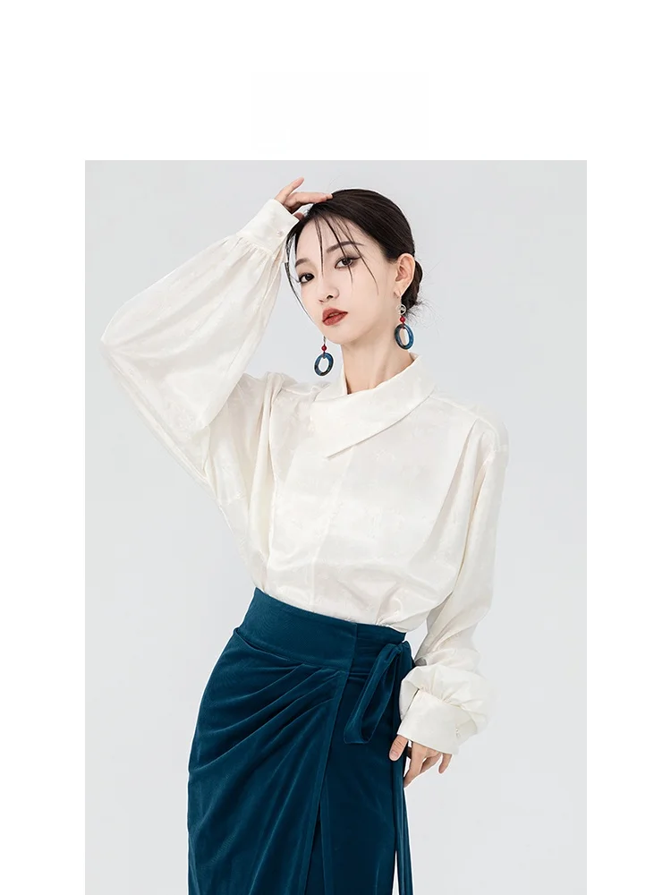 

Anytime Cloud Clear National Sle irt with Tailed Skirt Women's New Chinese Sle Vinegar Fiber Top Spring 2026
