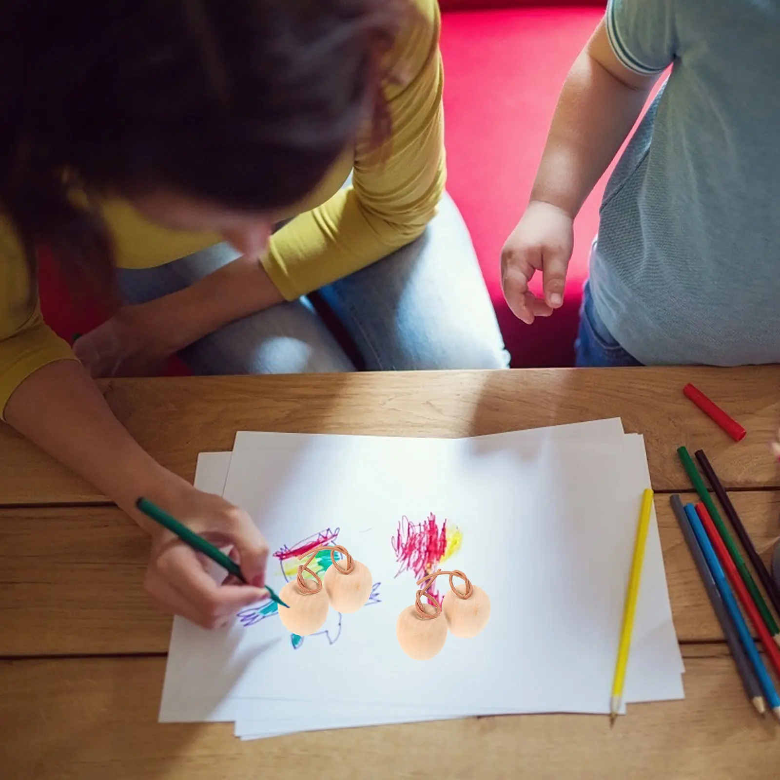 

4Pcs Unpainted Wooden Apples Crafts DIY Coloring Decor for Room Garden Landscape Miniature Wood Fruit Craft Set Creative