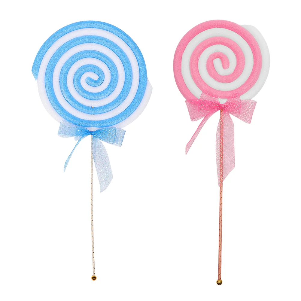 2 Pcs Photo Studio Props Lollipop Ornaments Simulation Food Decor for Plastic Photography Wedding Party