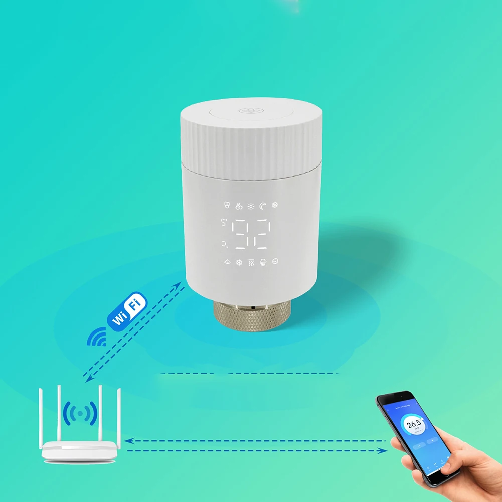 

For Zigbee WIFI Smart TRV Temperature Valve for Tuya with Programmable Scheduling and Multiple Operating Modes