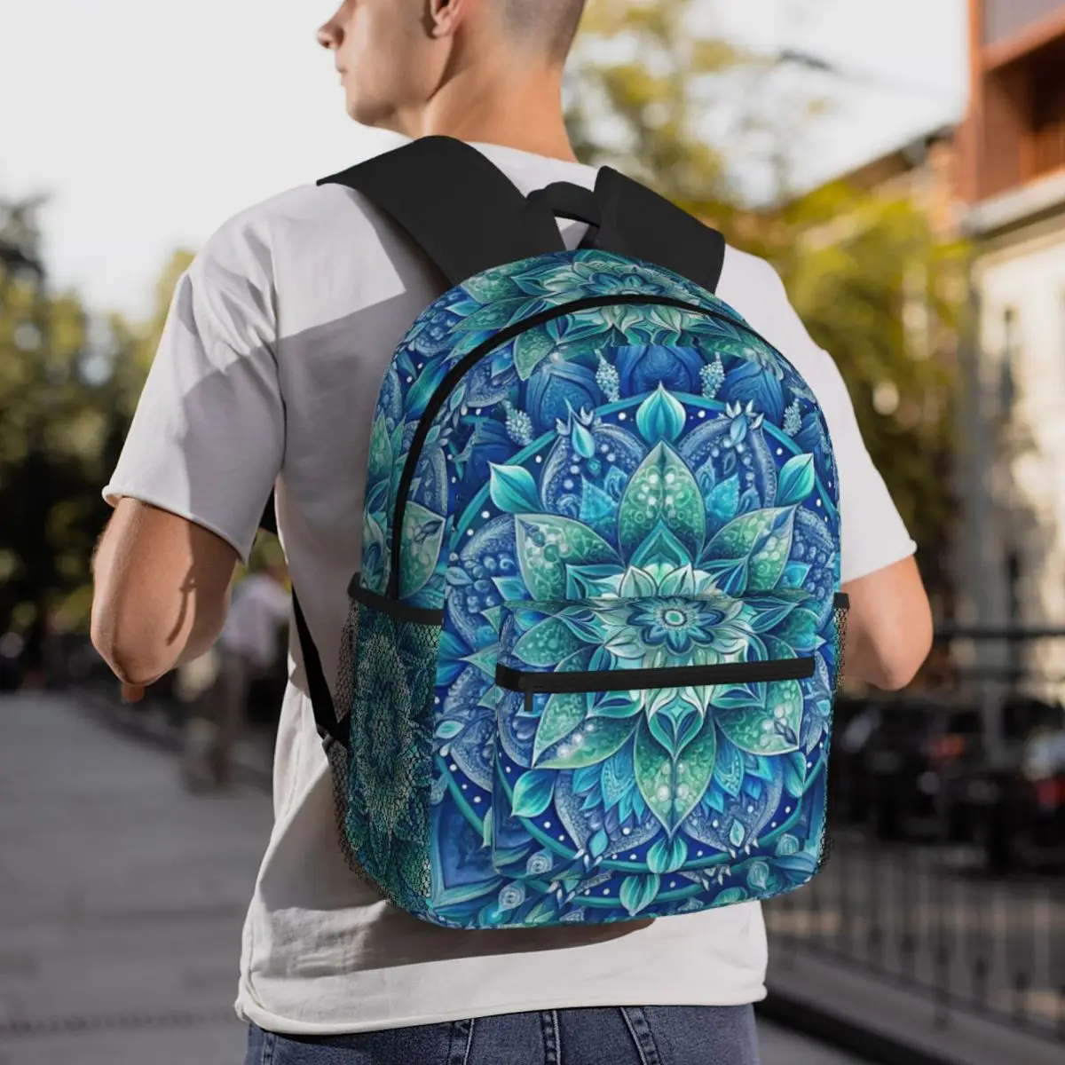 Bohemian Mandala Print Pattern Backpack Daypack Large Capacity Kids BookBag School Bag Shoulder Bags for Men Women