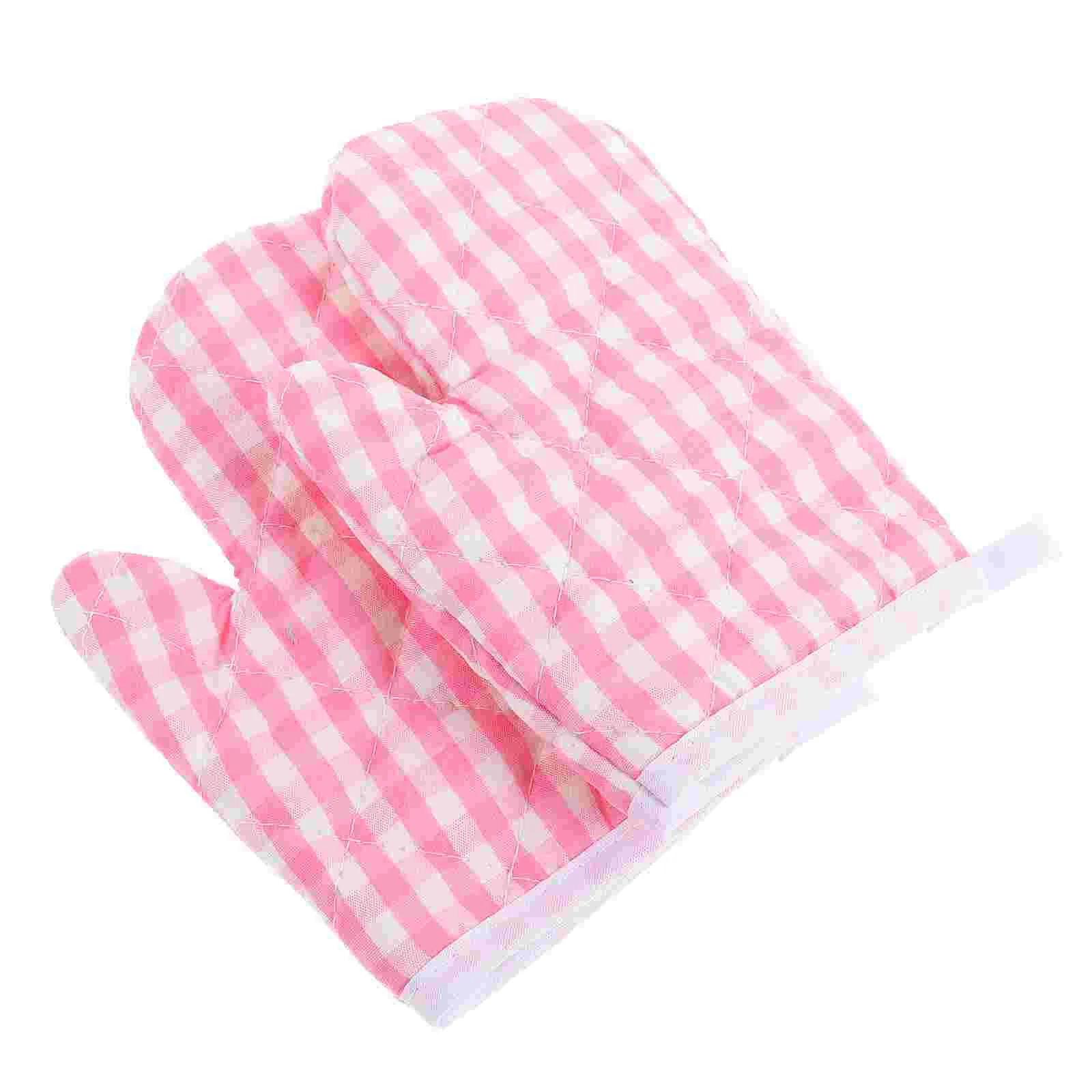 

2 Pcs Microwave Gloves Kids Oven Mitts Kitchen Toy Children's Polyester Cooking Toys