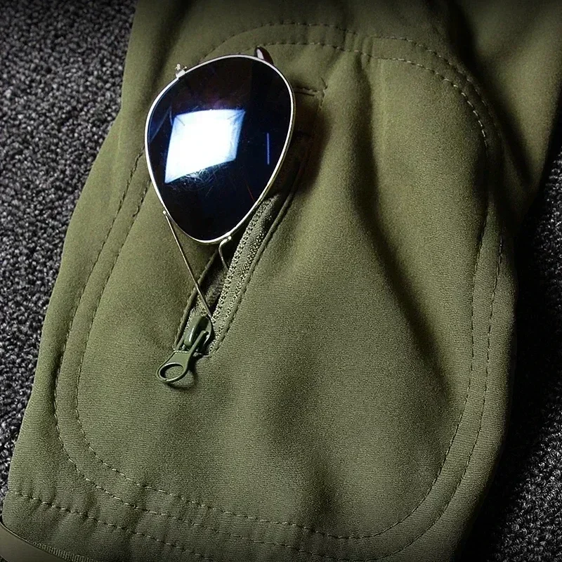 Taktische Wasserdichte Männer Camo Set Soft Shell Fleece Winter Kampf Anzug Windschutz Warme Multi Tasche Im Freien Training Uniform