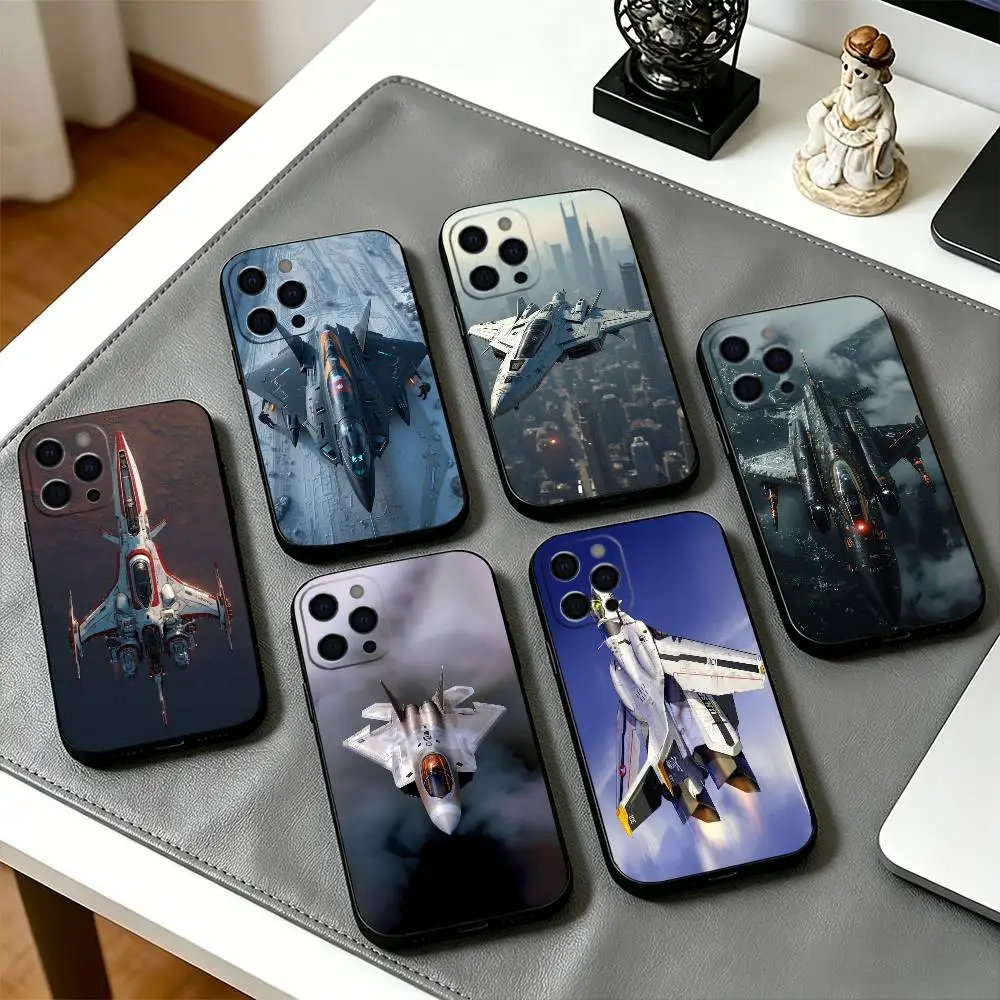 Funda de Silicona Suave para Teléfono con Diseño de Aviones Robotech Macross, Compatible con iPhone 17, 16, 15, 14, 13, 12, 11, X, XR, Plus, Pro, Max, Plus