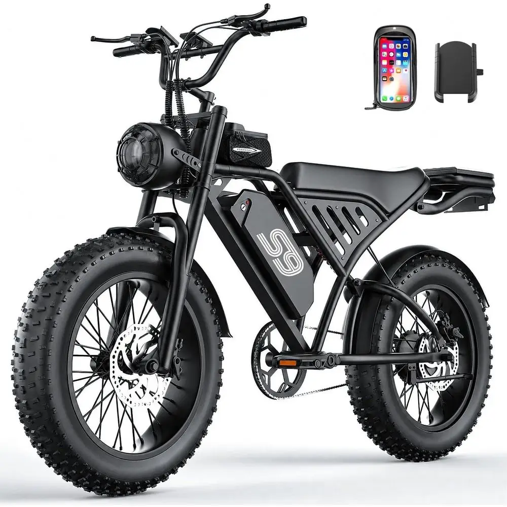 

2500W Peak Power Adult Electric Dirt Bike, 100 Mile Range, 36MPH Speed, 48V 20AH Removable Battery, 20 All-Terrain Tires, NC & P