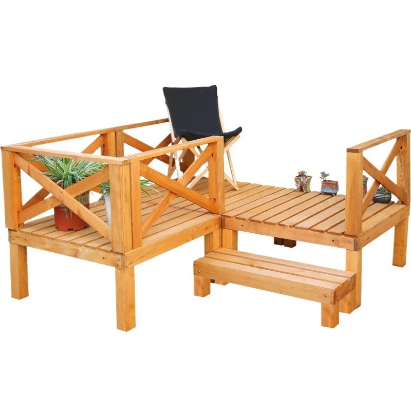 

Outdoor anticorrosive wood floor Balcony Outdoor courtyard Solid wood leisure platform Platform Garden Open-air couch