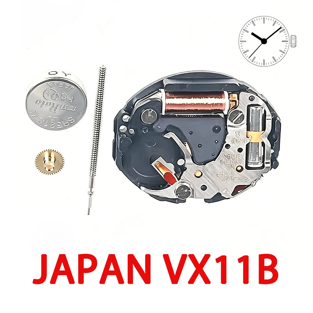 Slim Three-Hand Quartz Movement,  VX11 / VX11B Caliber, Premium Thin Timepiece Core Parts