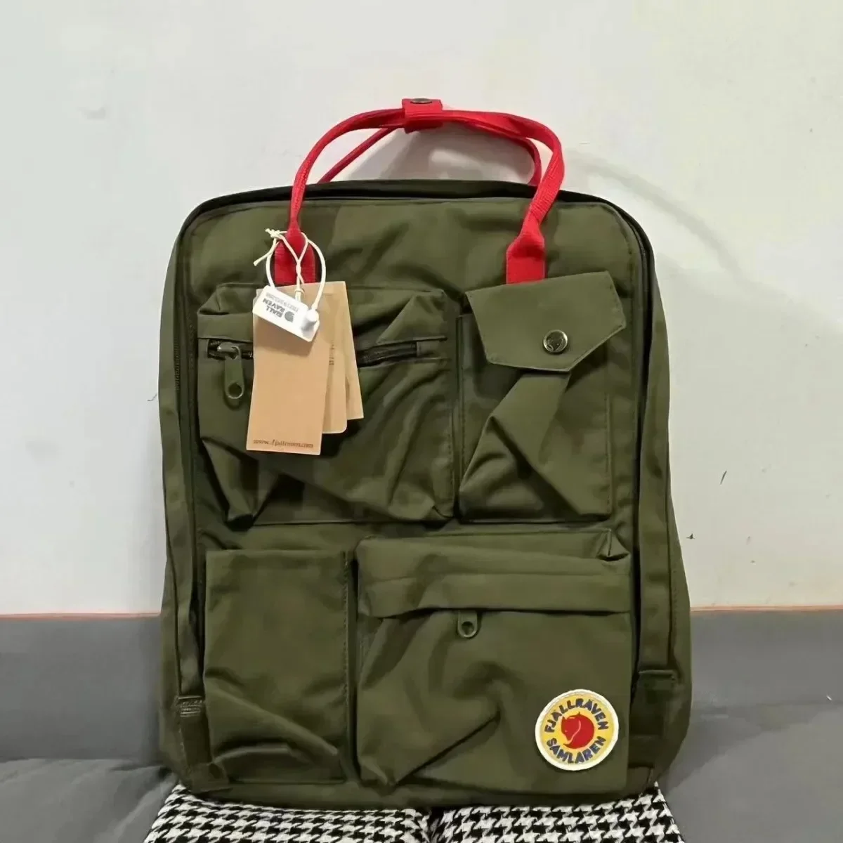 Fjallraven Arctic Fox Kanken No2 حقيبة ظهر سوداء حقيبة كمبيوتر G-1000 حقيبة سفر كاجوال للاستخدام الخارجي #4