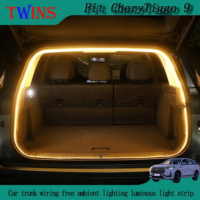 

Подходит для автомобилей Chery Tiggo 9 в стиле 23-24, специальный багажник, проводка не требуется, светодиодная лента для окружающего освещения, аксессуары для салона автомобиля