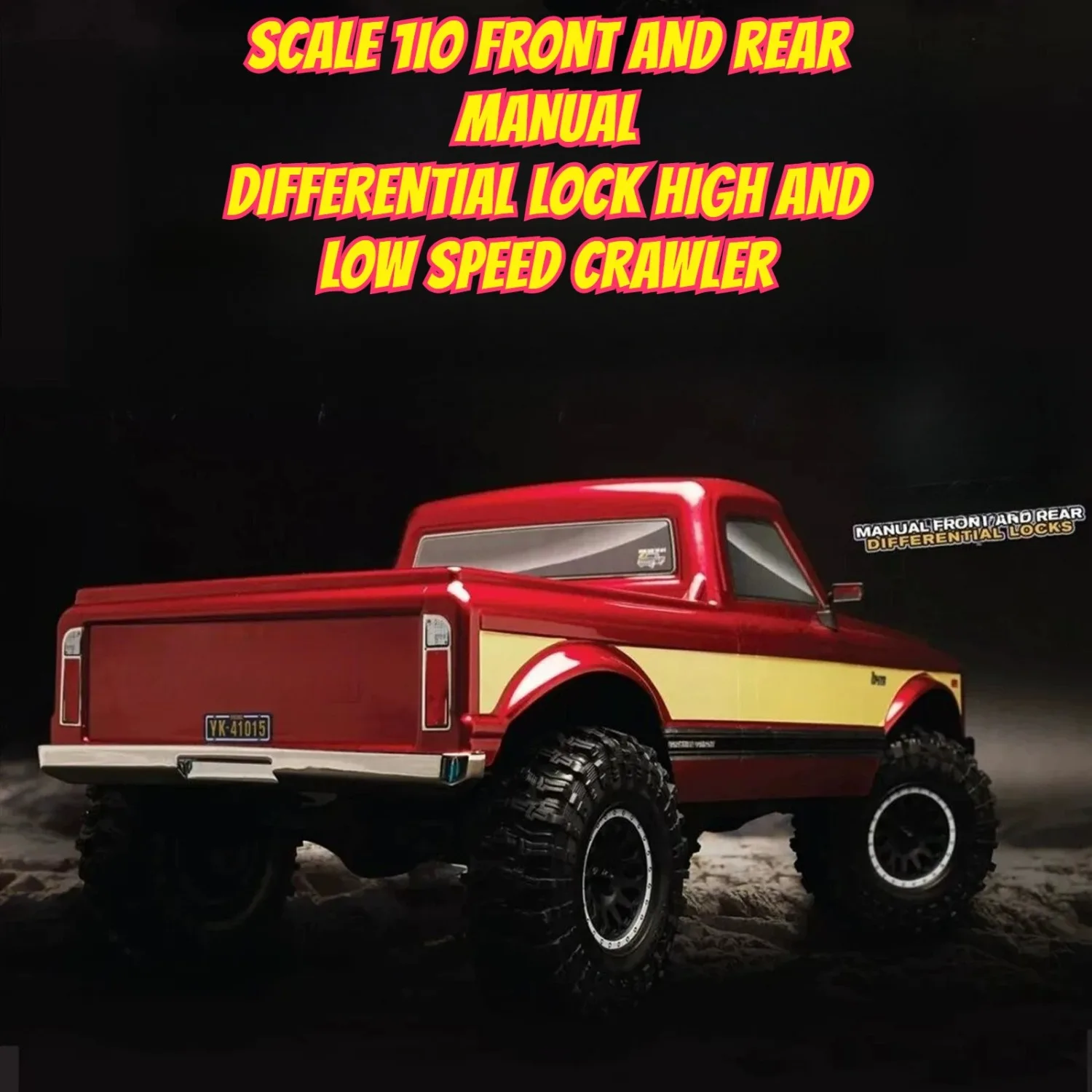1/10 Scale RC Rock Crawler Car 4WD Remote Control Off Road Climbing Truck with Manual Diff Lock High Low Speed Hobby Model Toy