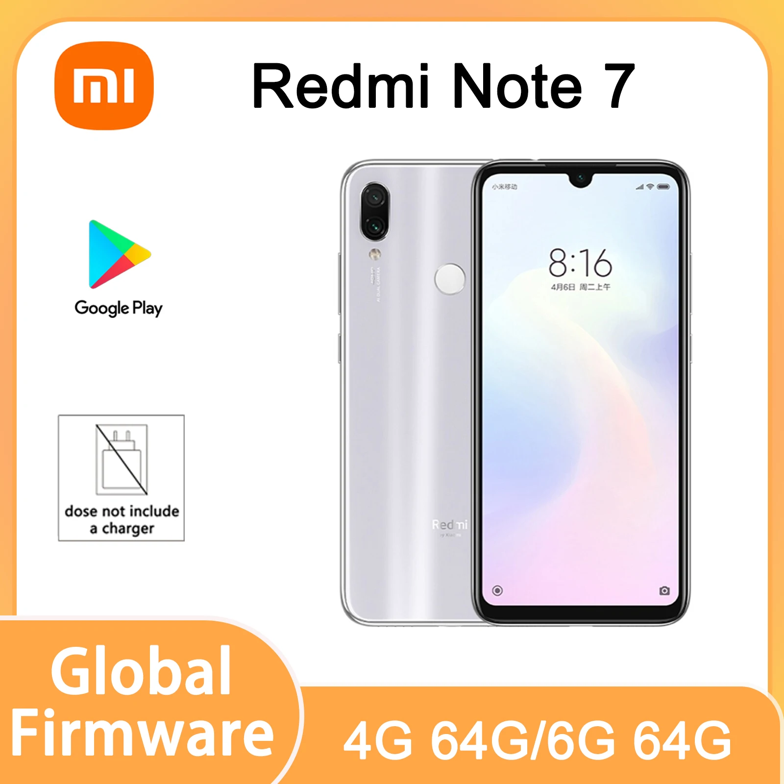 Original Xiaomi Redmi Note 7 Smartphone, Snapdragon 660AIE Phone 48.0MP+5.0MP Rear Camera Cellphone used phones no charger