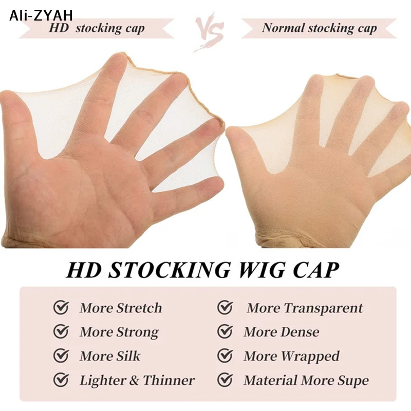 Invisible Ultra-Thin Stretchy Stocking Caps for Wigs