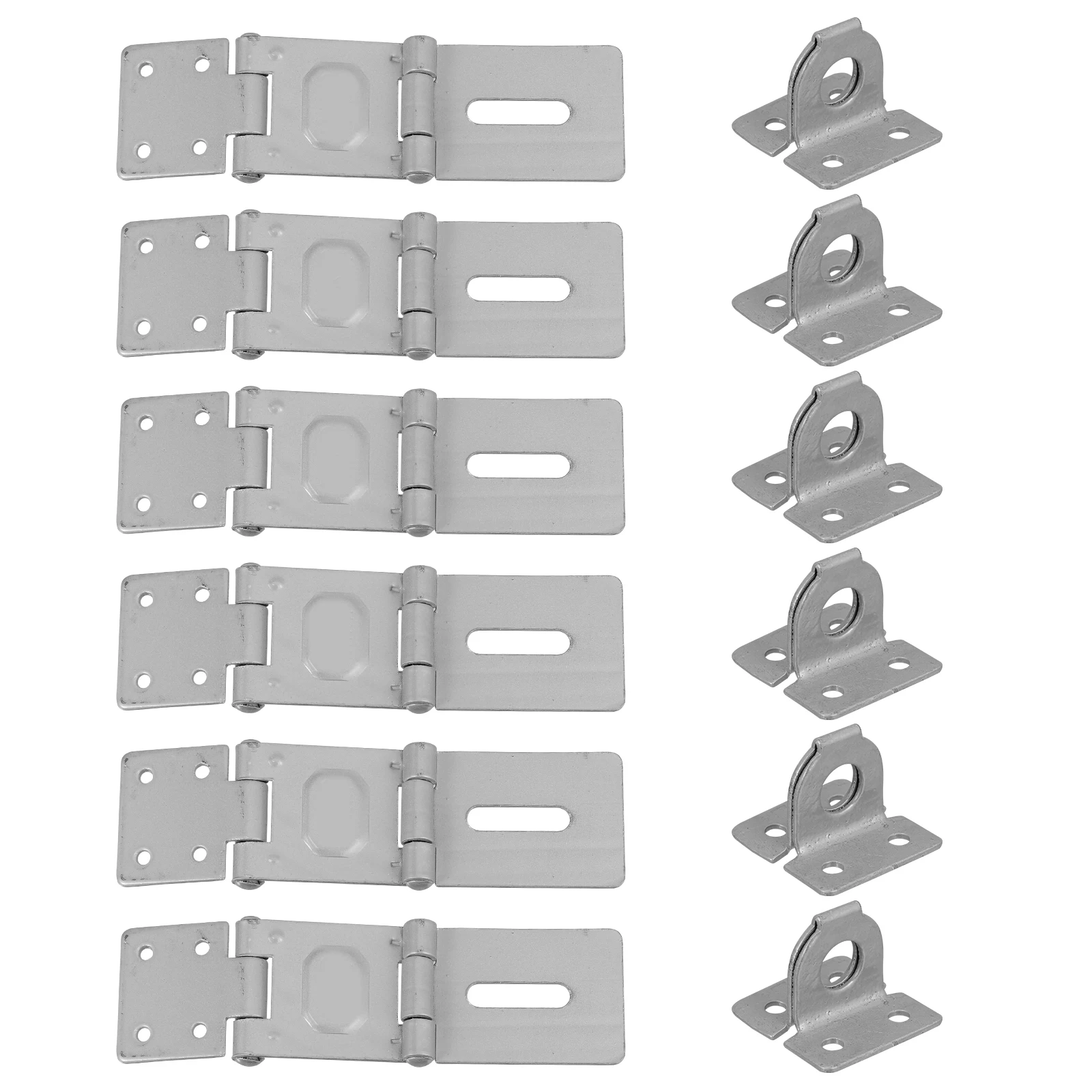

6 pcs Folding Door Buckle Hasp Latch Locks Iron Security Padlock Safety Clasp Corrosion Resistant Door Hardware