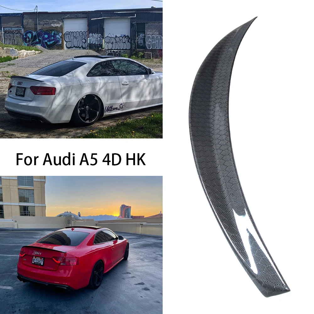 

For AUDI A5 B8 B8.5 4Door Sportback 8TA HK Style Honeycomb carbon fiber Rear Spoiler Trunk wing 2009-2017