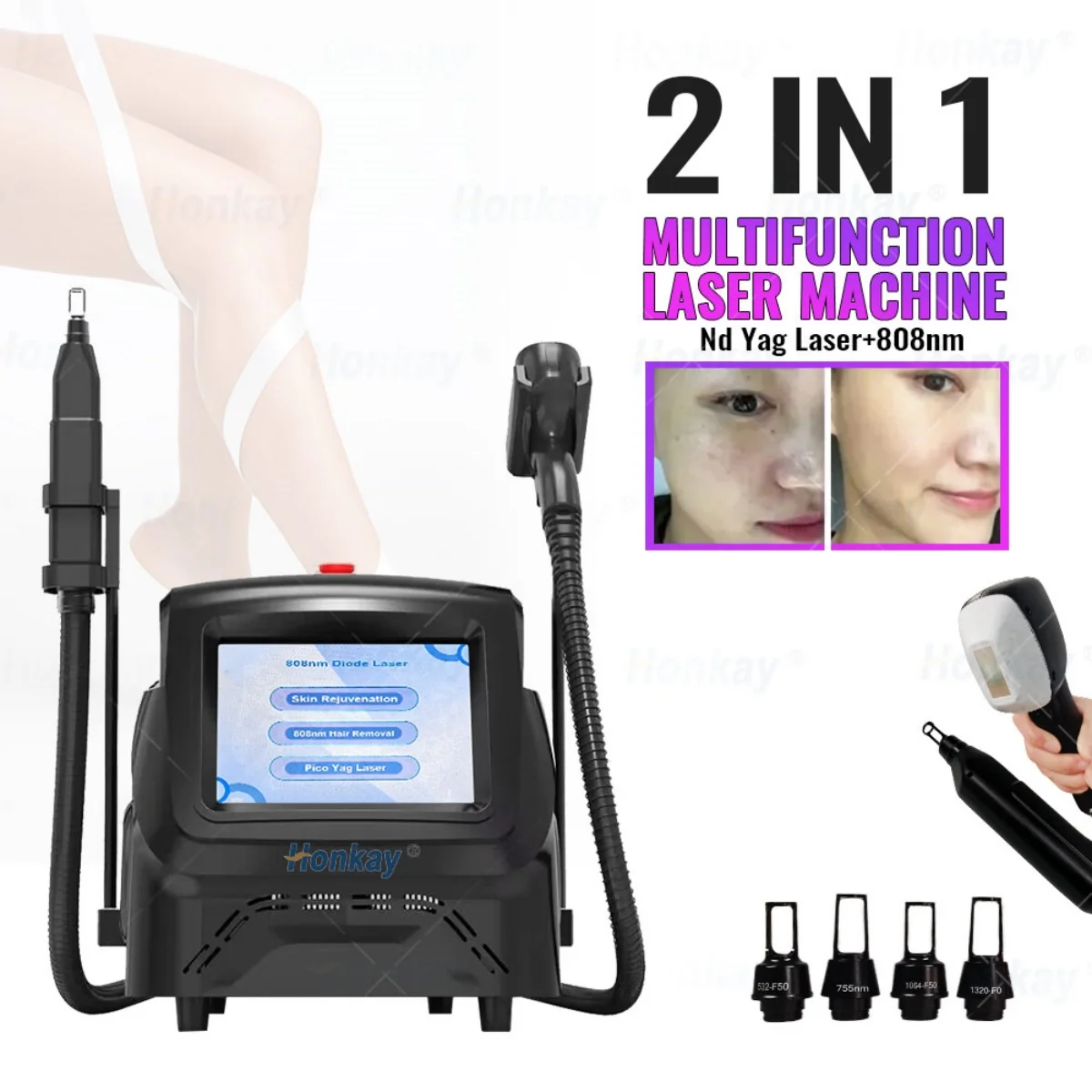 20 Million Shots Diode Laser Hair Removal Nd Yag Picosecond Laser Tattoo Removal 1064 755 808nm Laser Hair Removal Machine