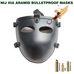 Genuino ISO leggero NIJ IIIA 3a maschera con codice aramide visiera maschera facciale nera antiproiettile mezza faccia maschera balistica per la polizia