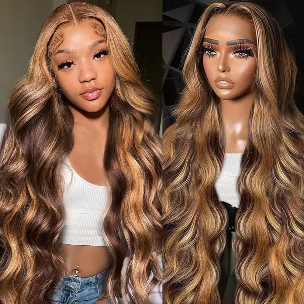 

Парик из натуральных волос Honey Blonde Lace Front, предварительно проработанная линия роста волос, 13x4, без клея, 200% плотность, цвет 4/27