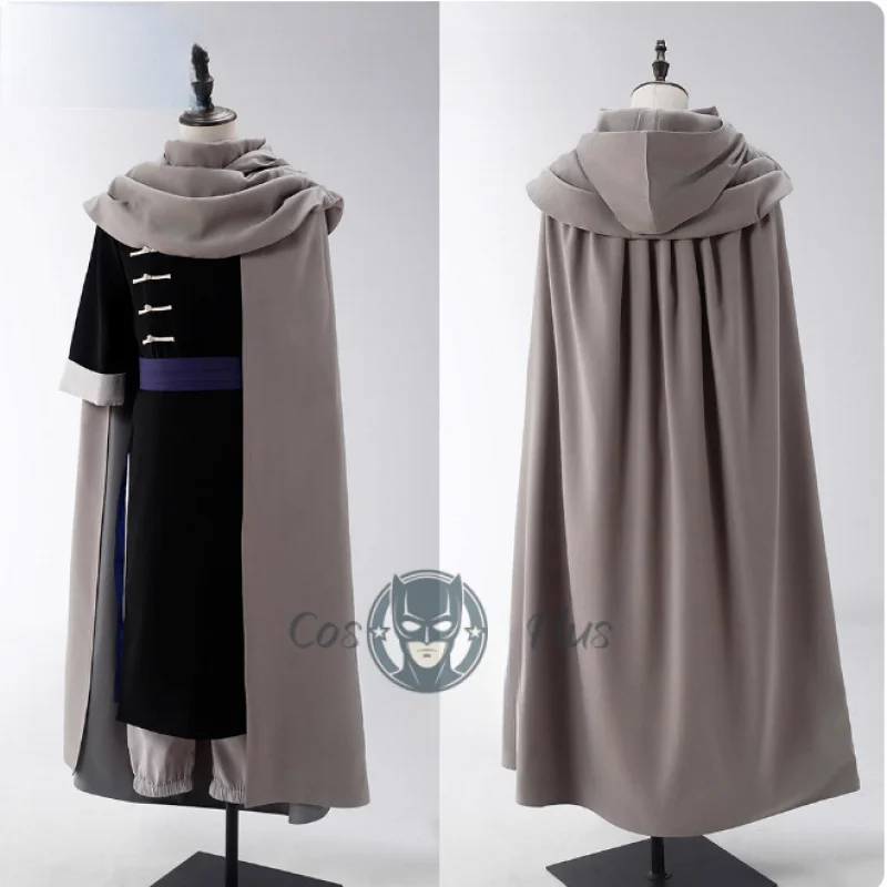 Disfraz de Anime Gintama Kamui, disfraz de Cosplay, bata larga negra, capa, ropa de fiesta de Halloween, traje de Carnaval para mujeres y hombres