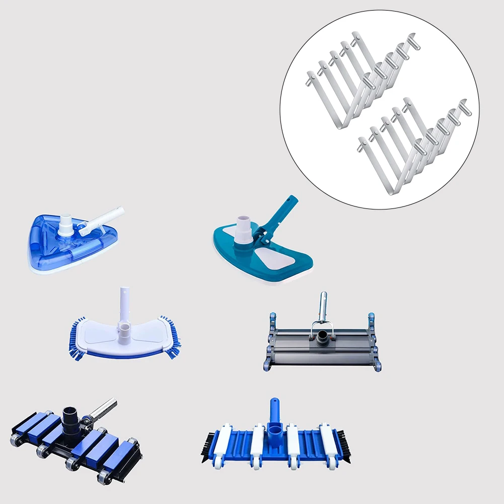 Нержавеющая сталь V-образные зажимы для столба для бассейна Щетка для спа-щетки, совместимая со стандартными стержнями диаметром 38 см, 5 шт.