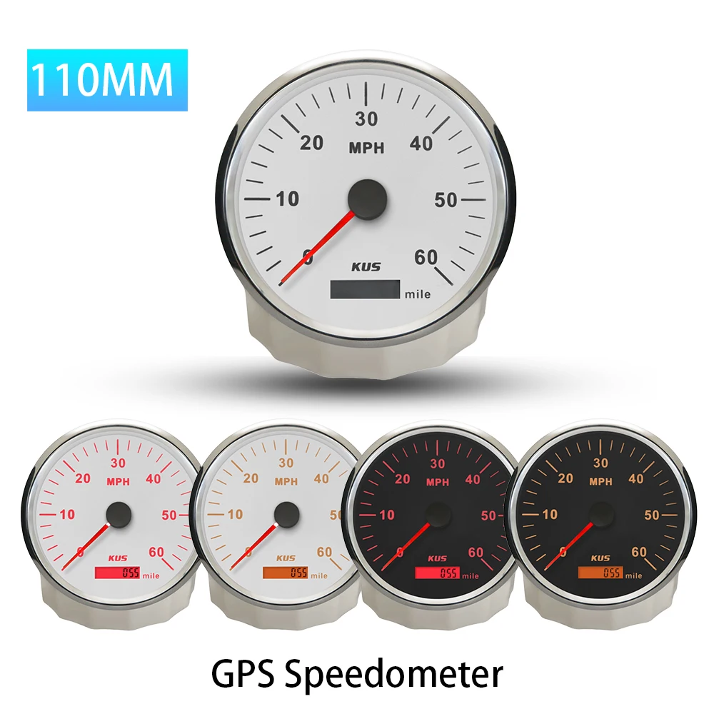 

Водонепроницаемый GPS-спидометр KUS 60MPH (110 мм) для лодок, грузовиков, автомобилей, яхт с подсветкой 12В/24В