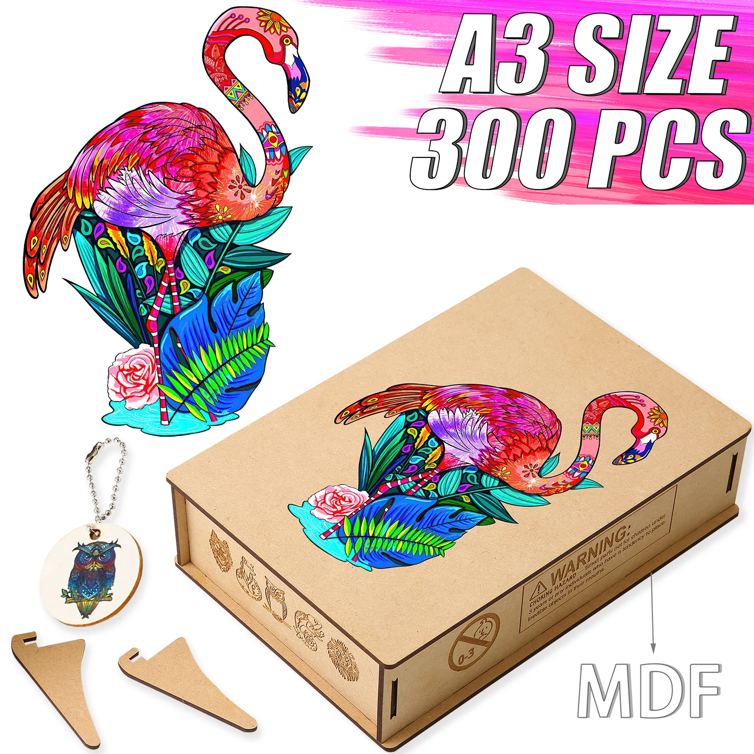 

Красочные деревянные пазлы в виде животных, необычная форма, птица, Лев, игры-головоломки для взрослых и детей, изысканная детская головоломка