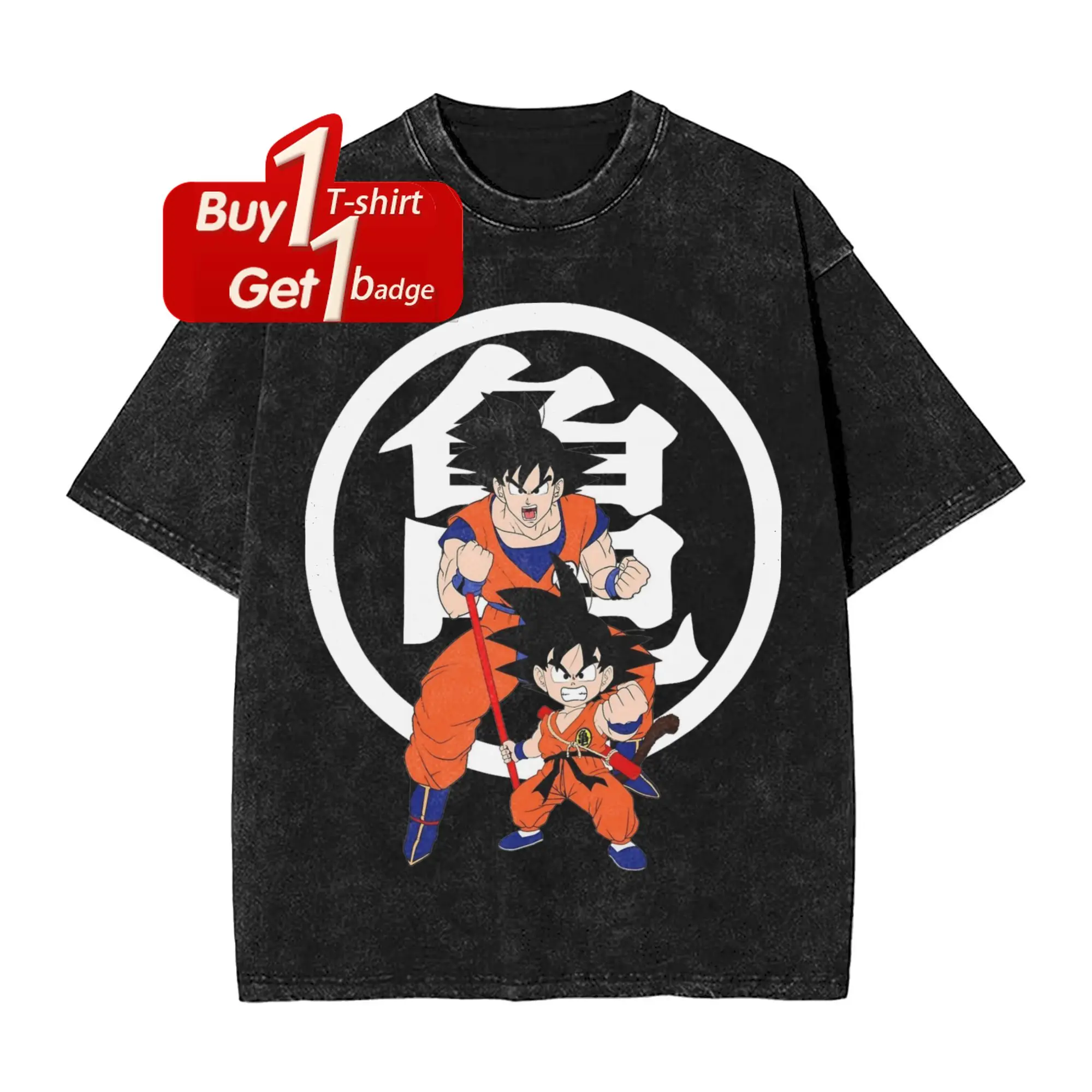 

Men's Short Sleeved Tee Dragon Ball Z Oversized T-shirt Summer Y2k Clothes Casual Women's Vintage Washed Cotton Gym Clothing Top