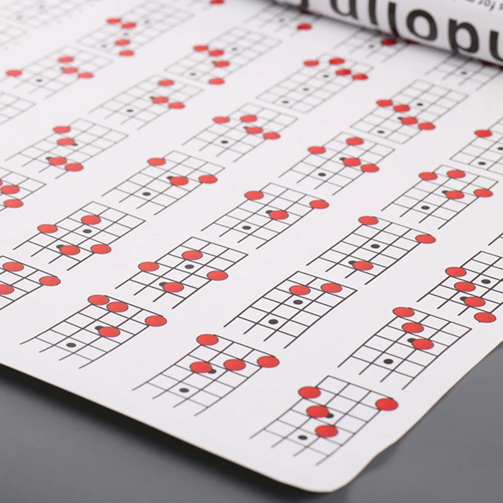 

Large Size Copper Plate Paper Mandolin Chord Chart Beginner Learning Tool Fingering Diagram Practice Guide for Home School Use